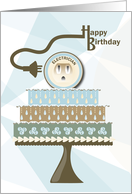 Receptacle and Plug Electrician Happy Birthday card