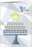 Cake Star Police Officer Happy Birthday card