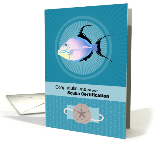 Queen Trigger Fish Scuba Certification Congratulations card (1176026)