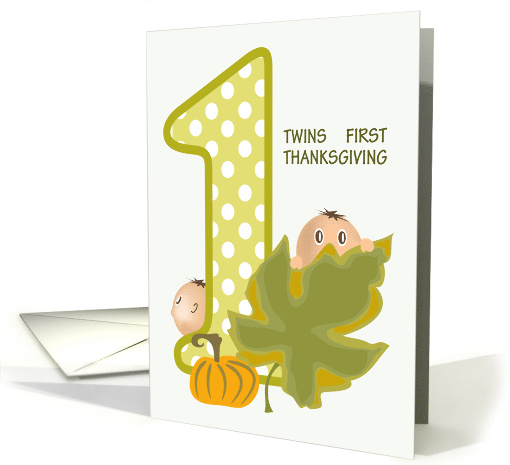 Twins Peeking First Thanksgiving card (1179082)