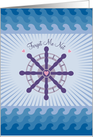 Ship Wheel Forget Me Not Valentine’s Day card