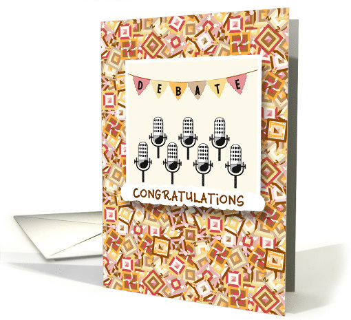 Microphones Made Debate Team Congratulations card (1215384)