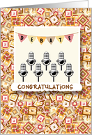 Microphones Made Debate Team Congratulations card