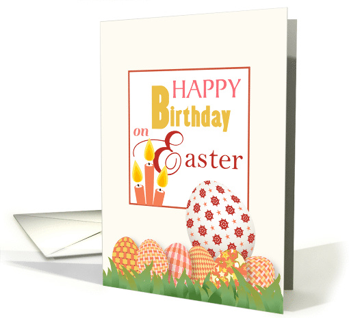 Eggs and Candles Happy Birthday on Easter card (1229152)