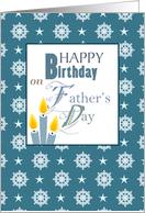 Ship Wheel and Candles Happy Birthday on Father’s Day card