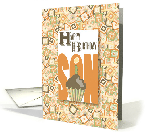 Cupcake with Candle Happy Birthday Son card (1234810)