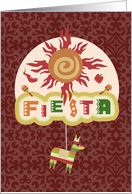 Sun and Pinata Fiesta Party Invites card