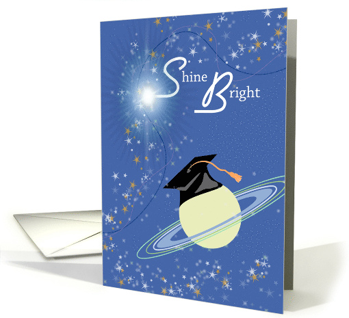 Shine Bright Celestrial Orbit Graduation Congratulations card