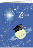 Shine Bright Celestrial Orbit Graduation Congratulations card