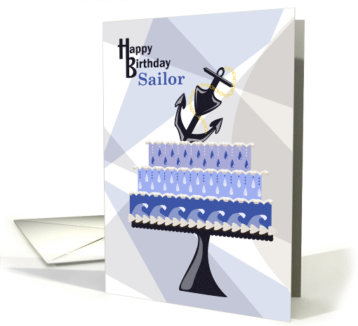 Anchor on Cake Sailor Happy Birthday card (1285092)