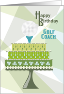 Golf Ball and Tee for Coach Happy Birthday card