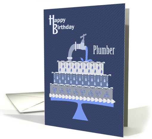 Faucet on Cake Plumber Happy Birthday card (1288040)