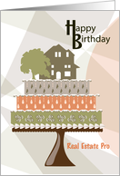 Residence on Cake Realtor Happy Birthday card