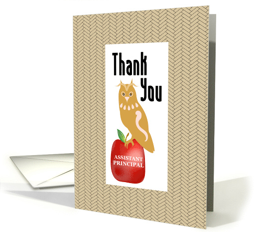 Horned Owl and Apple Thank You Assistant Principal card (1292048)