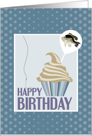 Cupcake and Bass Fish Pick Happy Birthday card