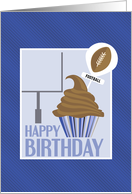 Cupcake and Football Pick Happy Birthday card