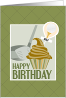 Cupcake and Golf Pick Happy Birthday card