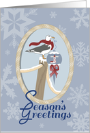 Seagull and Lighthouse Ornament Season’s Greetings card