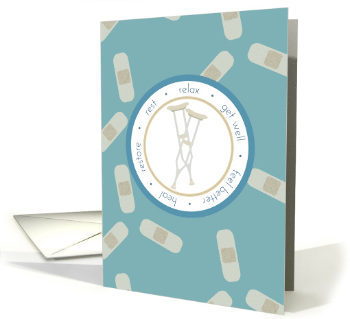 Crutches and Bandages Injury Get Well card (1326992)