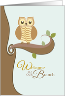 Owl Welcome to our Branch New Employee card