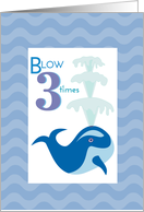 Blow 3 Times Whale Happy Birthday card