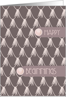 Tasseled Illustrated Pearls Wedding Congratulations card