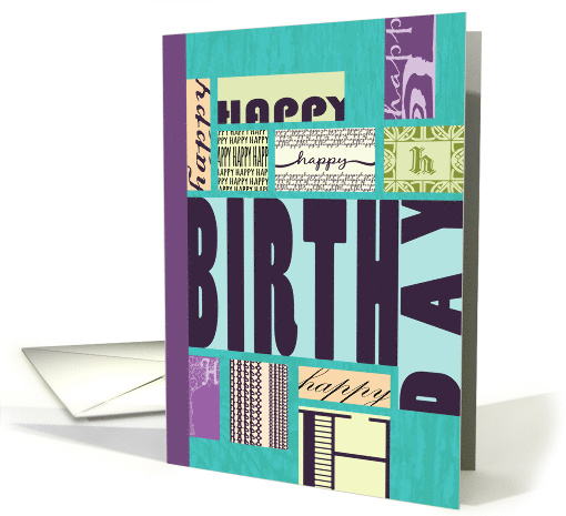 Blocks of Type Happy Birthday card (1354964)