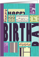 Blocks of Type Happy Birthday card