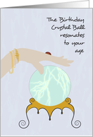 Crystal Ball Resonates to Age Happy Birthday card