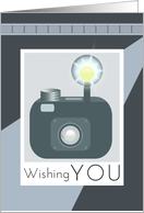 Camera, Flash and Film Happy Birthday card