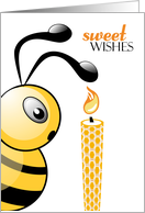 Bee and Birthday Candle Happy Birthday card