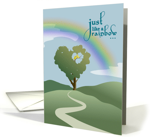 Heart Shaped Tree and Rainbow Wedding Anniversary card (1379470)