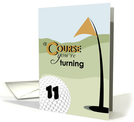 Golf Course Custom Age Specific Happy Birthday card (1386698)