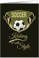 Kicking it With Style Thank You Soccer card