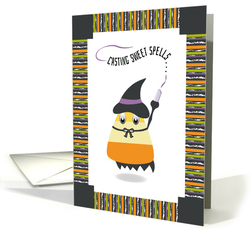 Candy Corn Spell Caster Happy Halloween card (1395822)