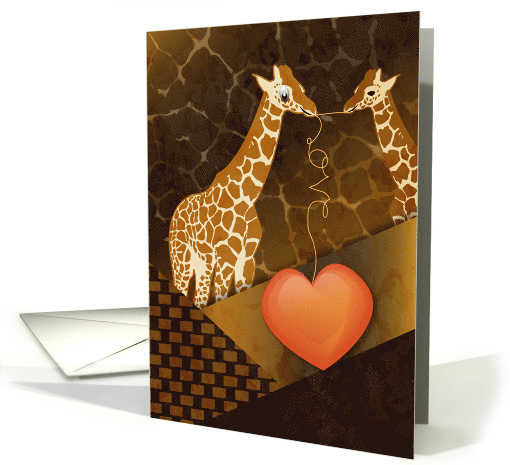 Giraffes and Heart Valentine's Day card (1415862)