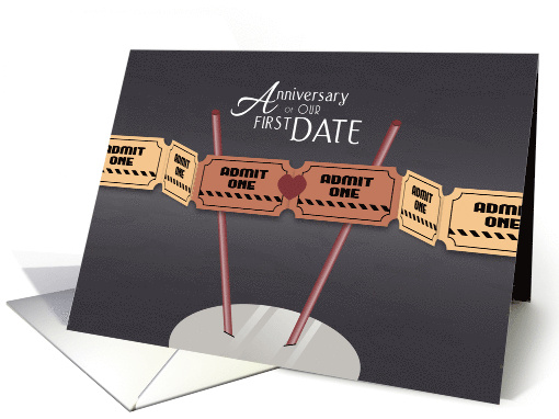 Ticket to My Heart First Date Anniversary card (1435104)