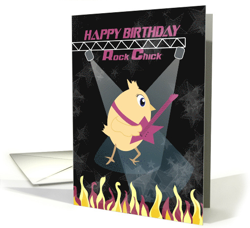 Rock Music Chick Happy Birthday card (1436096)