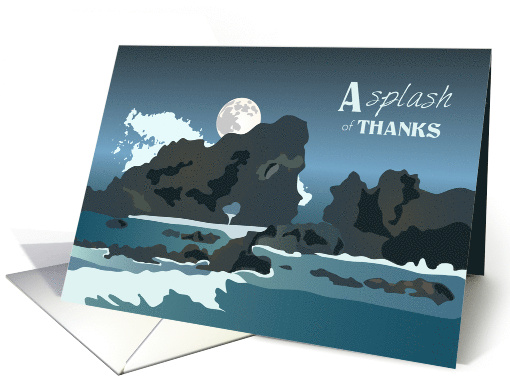 Splash of Thanks Night Coastal Scene card (1454528)