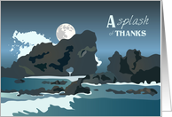 Splash of Thanks Night Coastal Scene card