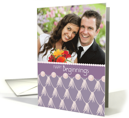 Custom Photo Happy Beginnings Congratulations Wedding card (1510580)