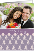 Custom Photo Happy Beginnings Congratulations Wedding card