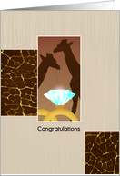 Engagement Ring Giraffes Congratulations card