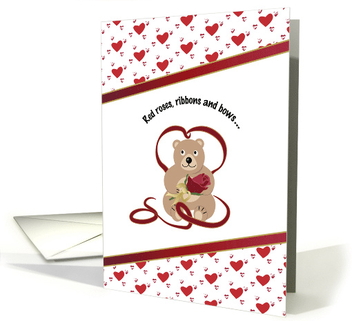 Red Rose, Ribbon and Bows: Valentine's Day card (1553614)