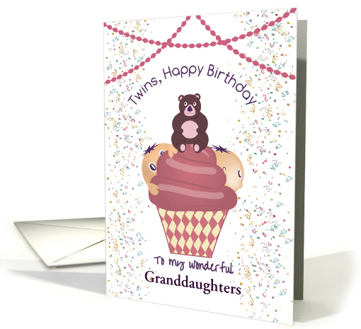 Twins Birthday Cupcake Customizable for Any Relationship card