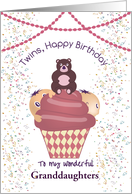 Twins Birthday Cupcake Customizable for Any Relationship card