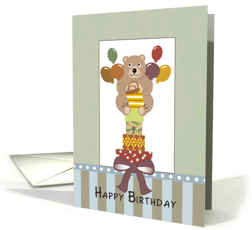 Happy Birthday Bear and Stacked Gifts card (1570998)