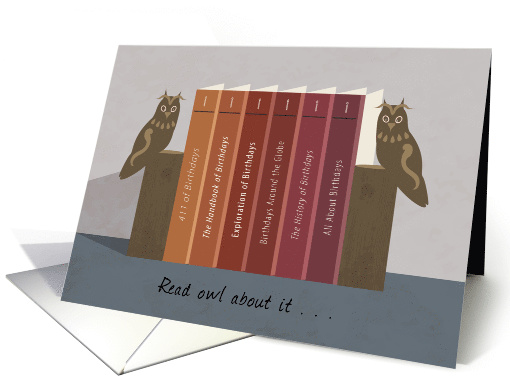 Read Owl About it Happy Birthday card (1575546)