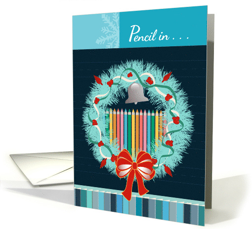 Wreath and Pencils Happy Holidays card (1581468)