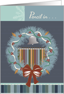 Wreath and Pencils Happy Holidays card